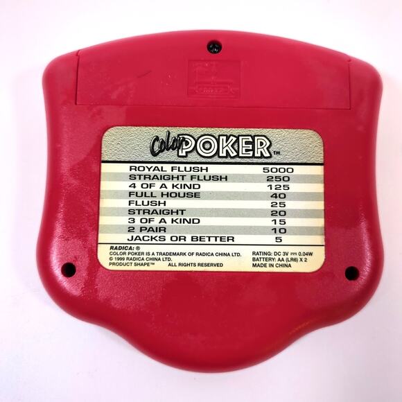 1999 Radica Color Poker Handheld Electronic Travel Video Game Tested Used Good - Picture 2 of 2